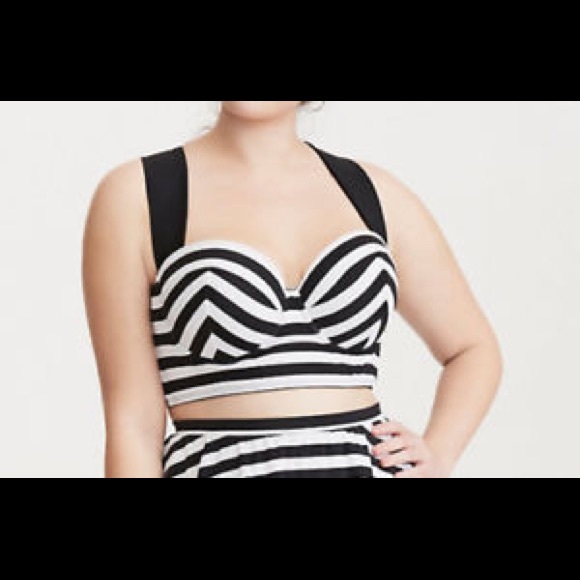 TORRID Stripped Bikini TOP ONLY - Picture 2 of 2